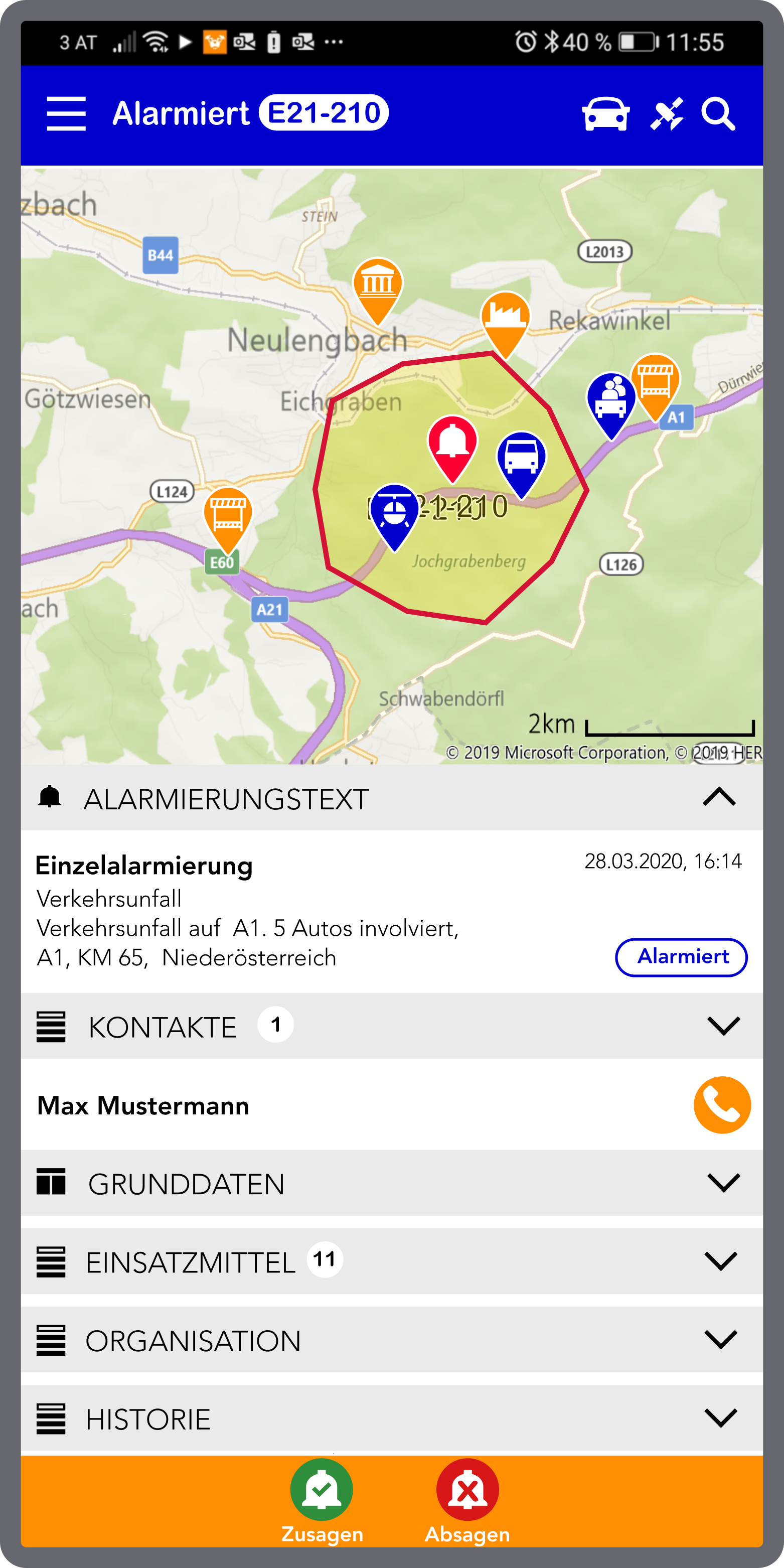 moPS APP auf einem smartphone